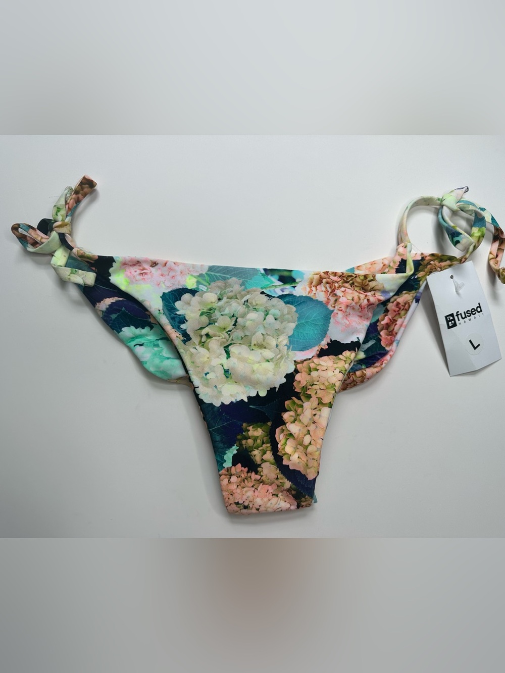 Fused Hawaii Floral Hydrangea Print Bikini Bottom - w/scrunch-NEW